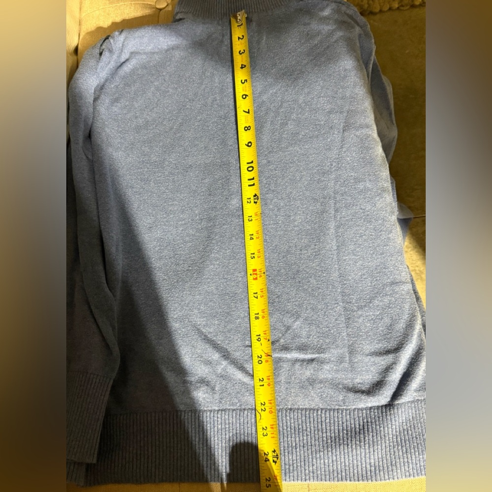L.L. Bean Sky Blue Ribbed Sweater - Picture 3 of 5